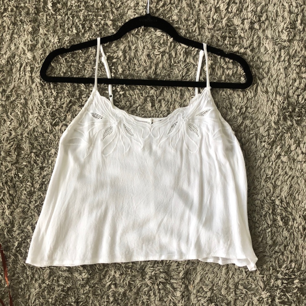 White Flowy Crop Top